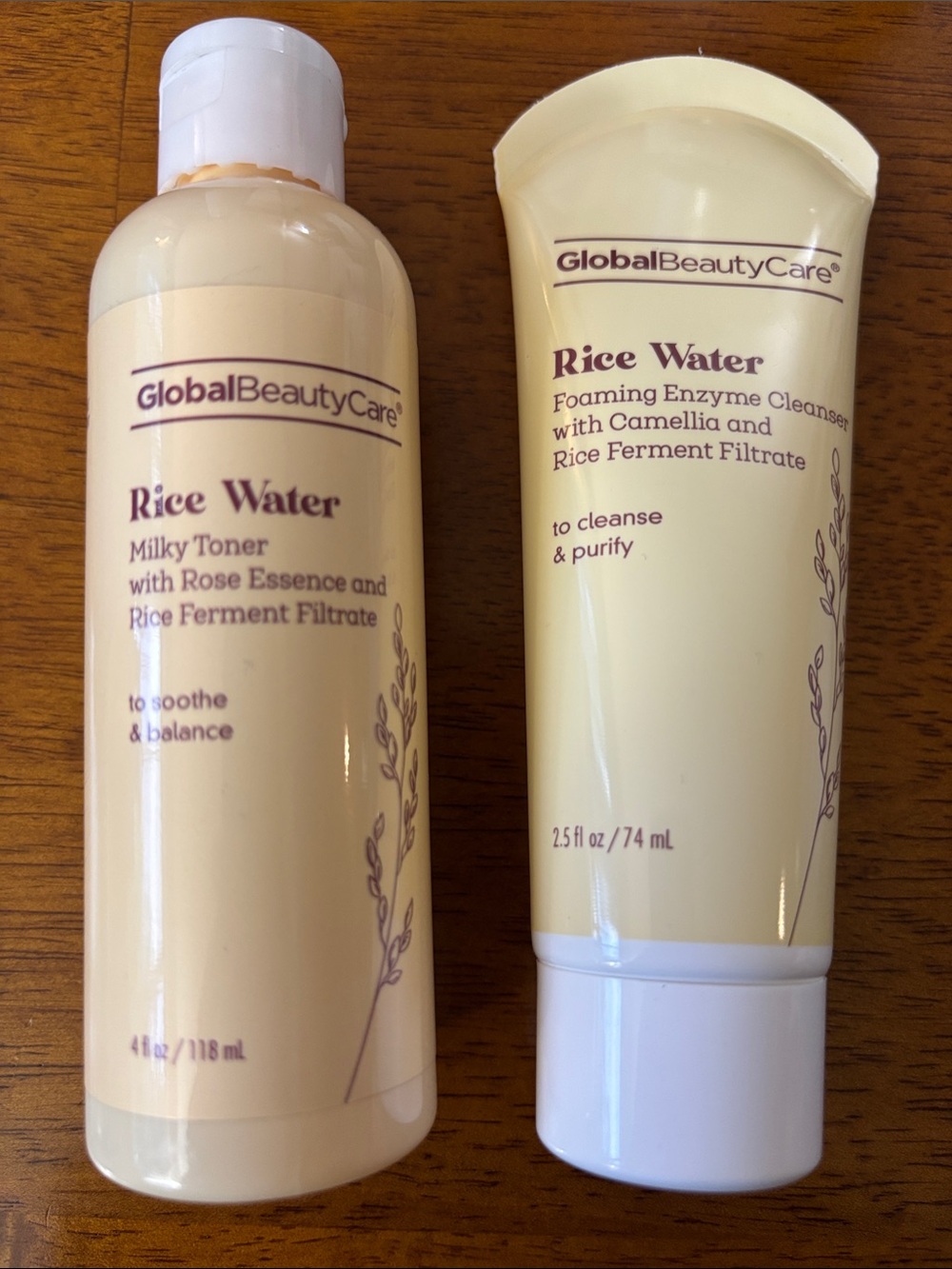 GlobalBeautyCare Rice Water Cleanser & Milky Toner - Pale Cream